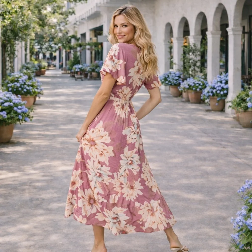Band of the Free Floral Faux Wrap Dress – Size Small – New